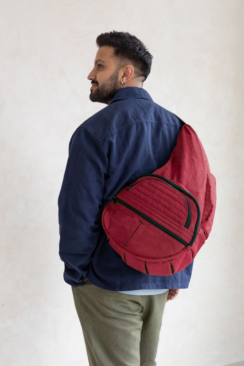 Textured Nylon Big Bag Garnet