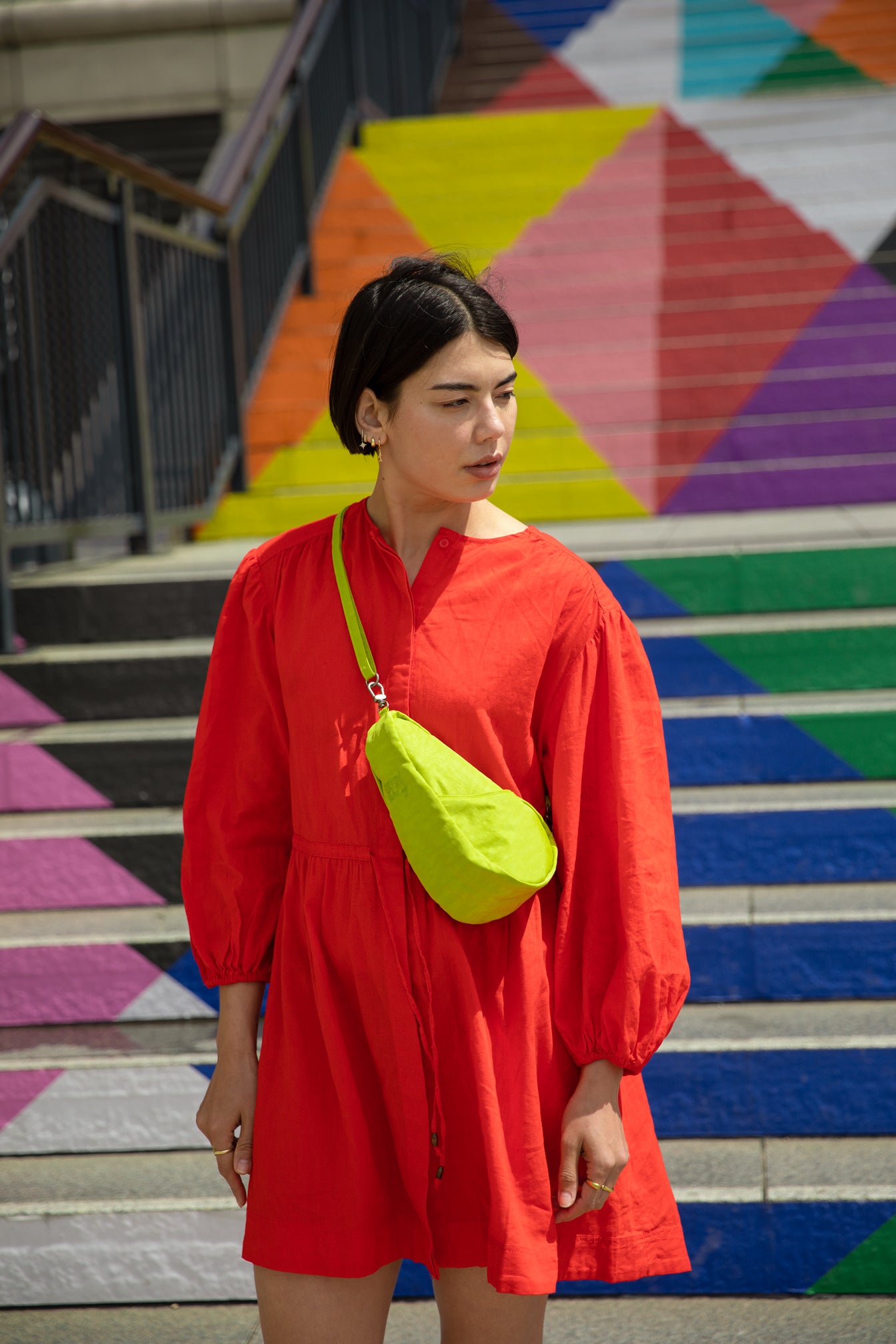 Textured Nylon Baglett Limoncello