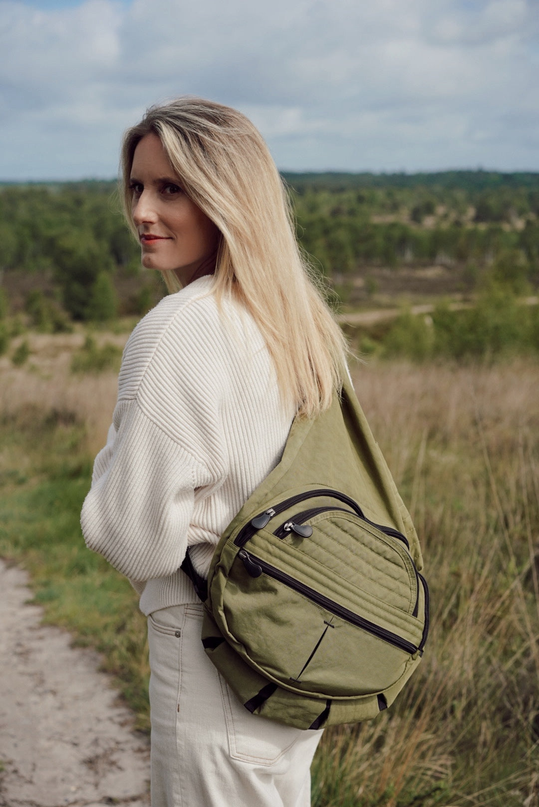 Textured Nylon Big Bag Bamboo Forest