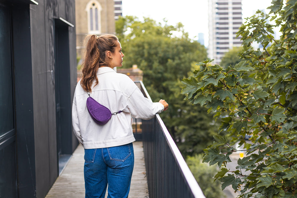 Textured Nylon Mini Baglett Blackberry#colour_blackberry