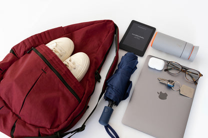 Textured Nylon Big Bag Garnet