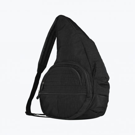 Textured Nylon Black Big Bag