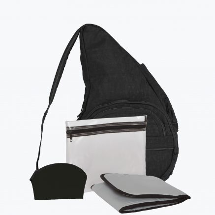 Textured Nylon Black Baby Bag