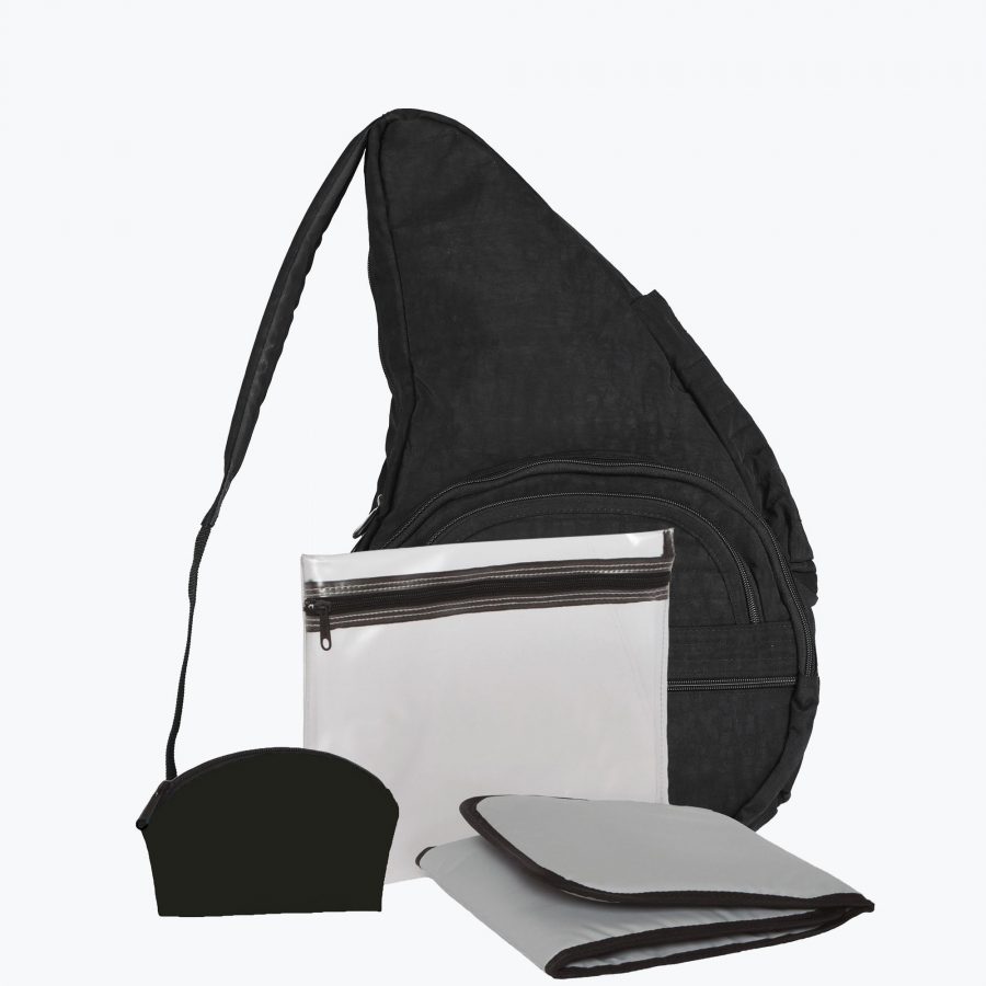 Textured Nylon Baby Changing Bag Black