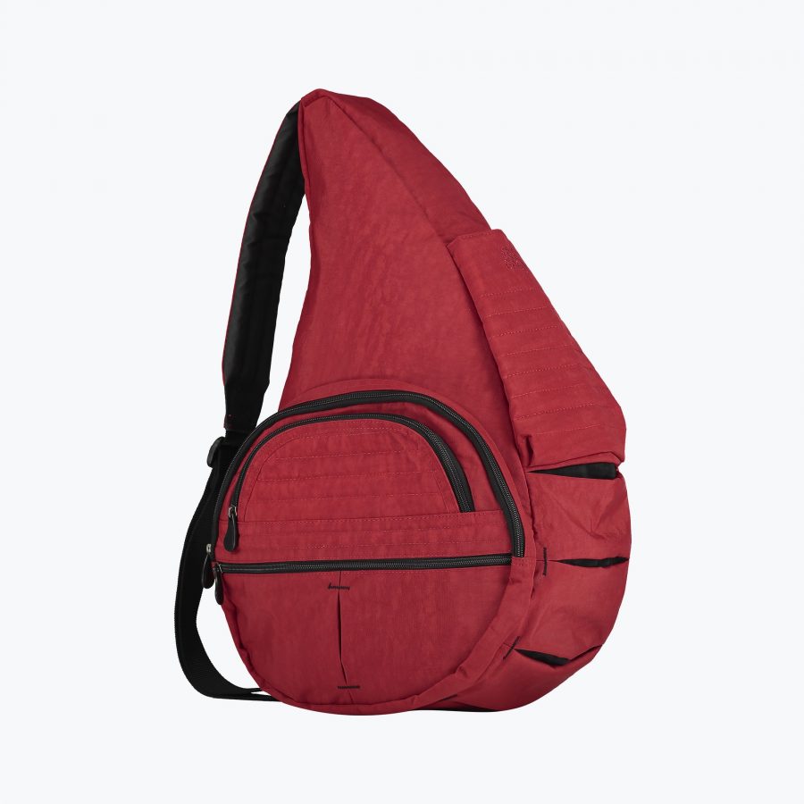 Textured Nylon Big Bag Crimson